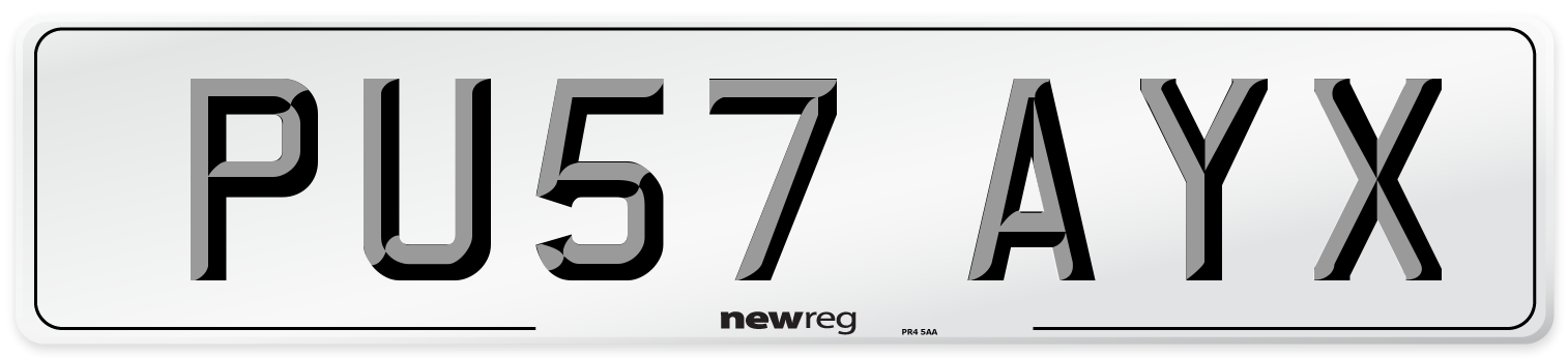 PU57 AYX Number Plate from New Reg